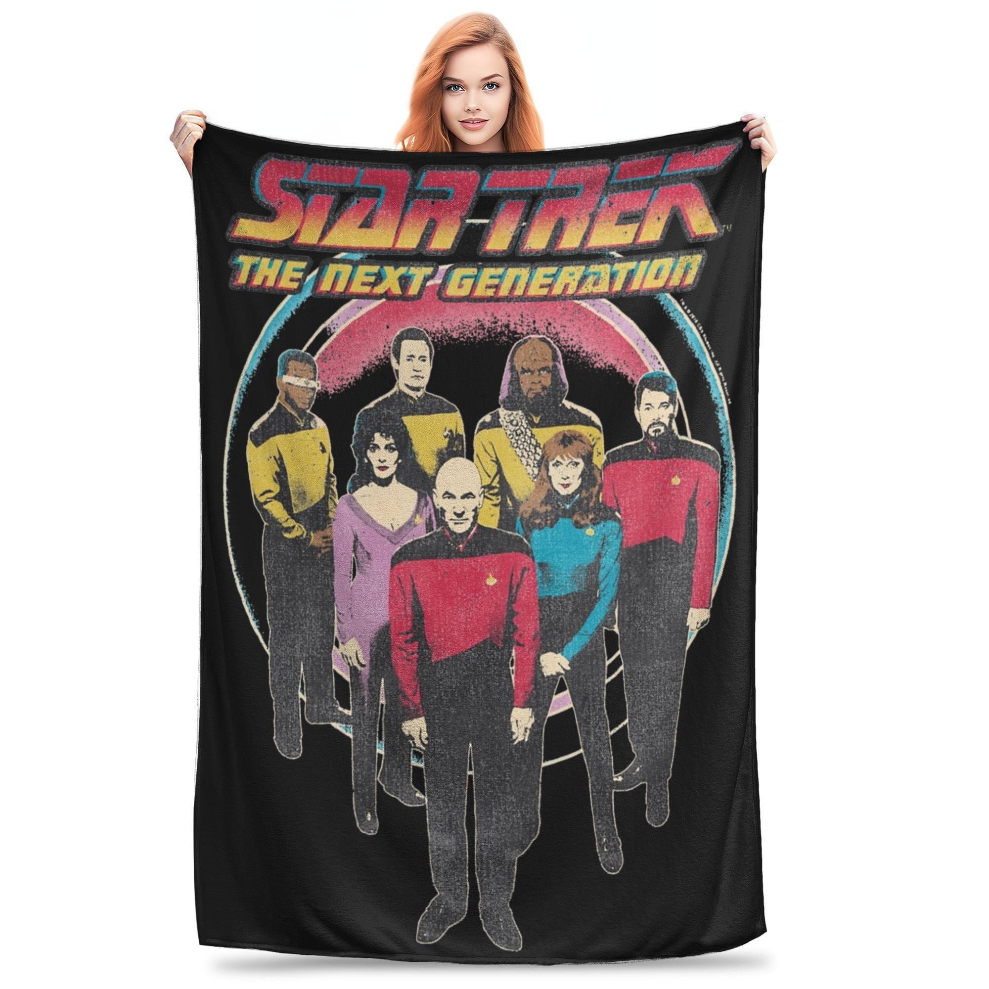 

Super Soft Stars Treks The Next Generation Throw Blanket Premium Fleece Flannel Vintage Movie Bed Blanket Cozy Fluffy Blankets 80x120cm