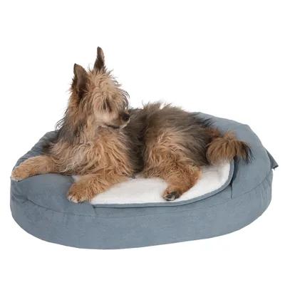 Oval Memory Dog Bed, Grey, 100 X 65 X 22 Cm