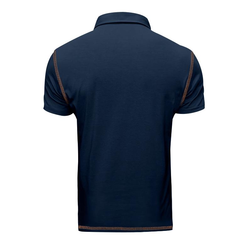 Sommar Herr Kortärmad Pikétröja Stilfull Herr Pikétröja Topp Femrandig Piké Herr T-shirt
