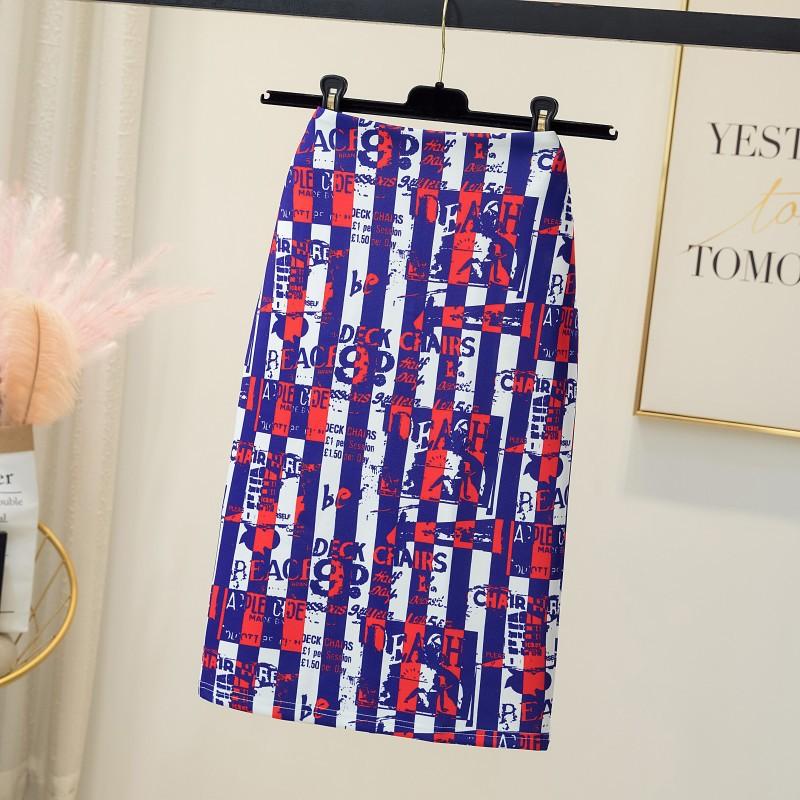 Fashion skirt digital printing hip skirt medium and long half body wish source ebay commuter style S