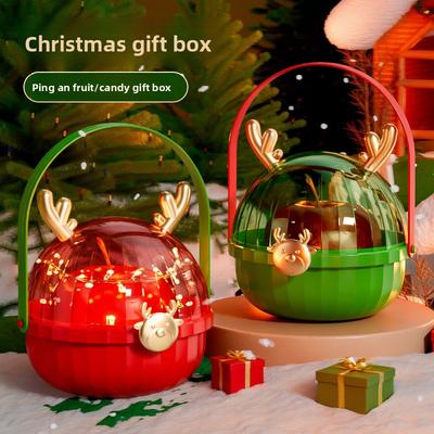 Weihnachts-Apfelbox, Geweih Heiligabend, Weihnachts-Fruchtgeschenkbox, Weihnachtsgeschenkverpackung, Weihnachtsgeschenkbox