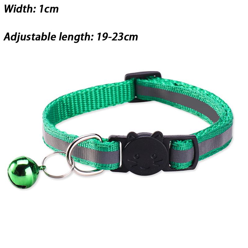 Pet Collar Reflective Safety Buckle Collar Bell Round Ear Cat Dog Collar Glowing Collar