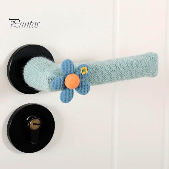 Soft Acrylic Handle Wraps Knitted Doorknob Covers, Thick Anti?Slip Furniture Feet Protector Sleeves, Door Decorative Leg Socks Cushion Pads,