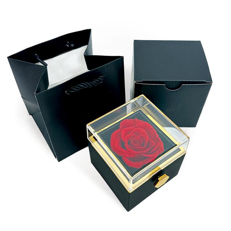Creative Rotating Valentine's Day Soap Flower Gift Box Rose Jewelry Box For Rings Necklaces And Jewelry Storage