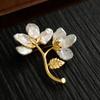 Moon Blossom Baroque Pearl Brooch: Retro Plant-Inspired Luxury Accessory Gift