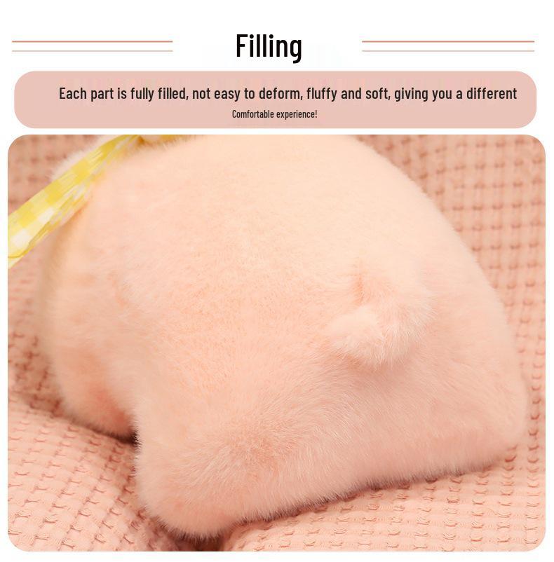 Plush Pig Head & Brain Bowknot Pillow - Adorable Pig Shaped Cushion for Girls' Beds and Sofas
