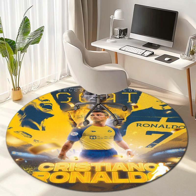 Former FC Barcelona player Cristiano Ronaldo plays for Al-Nassr FC round rug Home Soft Decorative Anti slip Table and Chair Carpet H18