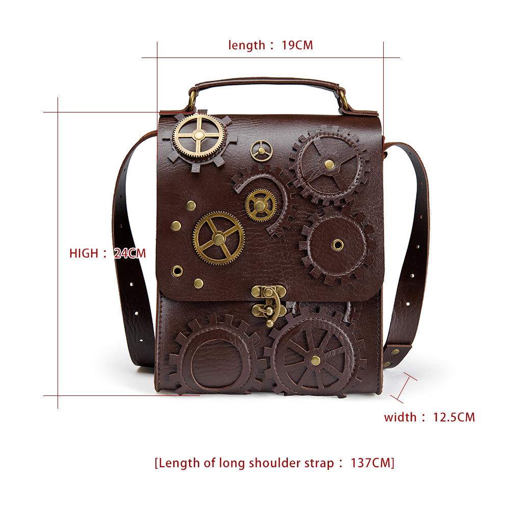 Steampunk Vintage Umhängetasche Punk Umhängetasche Retro Gothic Gears Handtasche