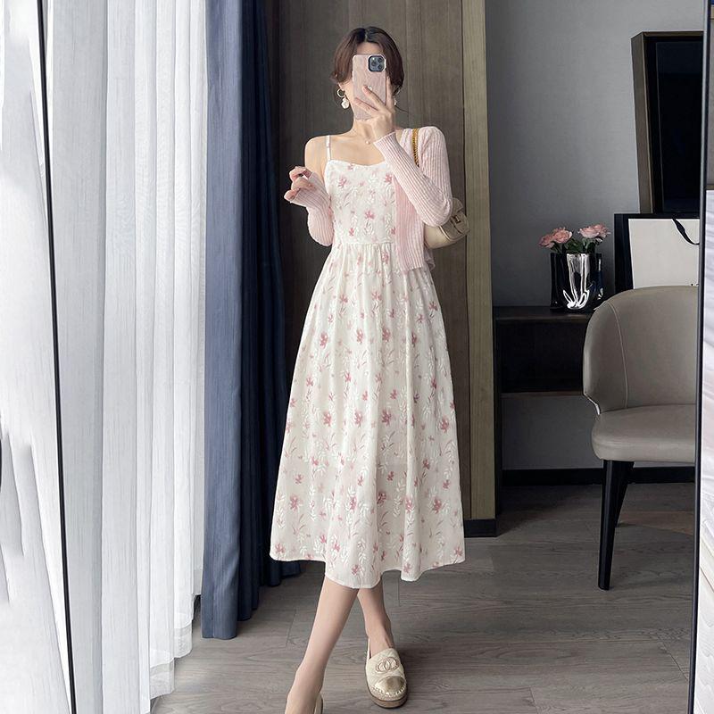 Floral Sling Dress & Sun Protection Cardigan Set - 2025 Spring/Summer Collection