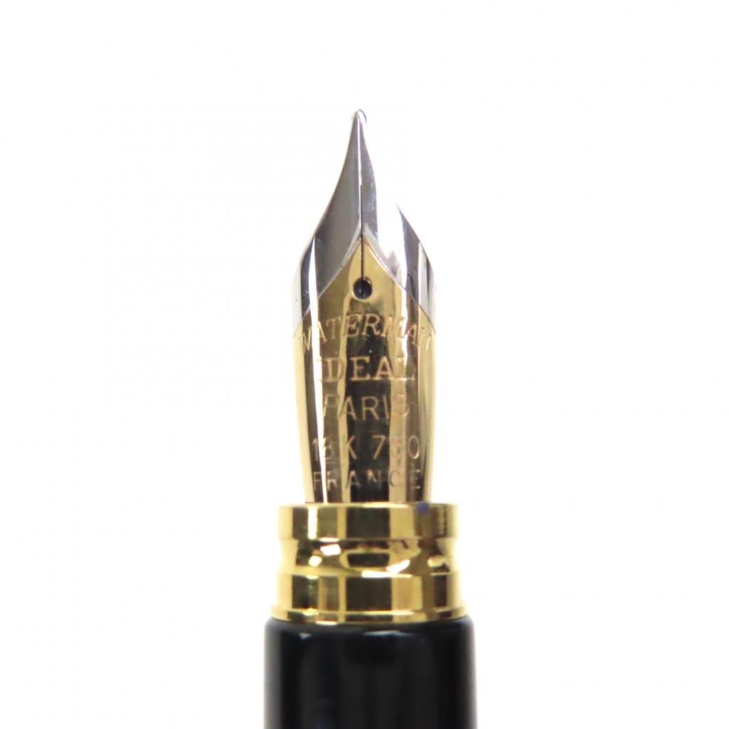 Very Good WATERMAN fountain pen IDEAL Black gold 18K mens Used