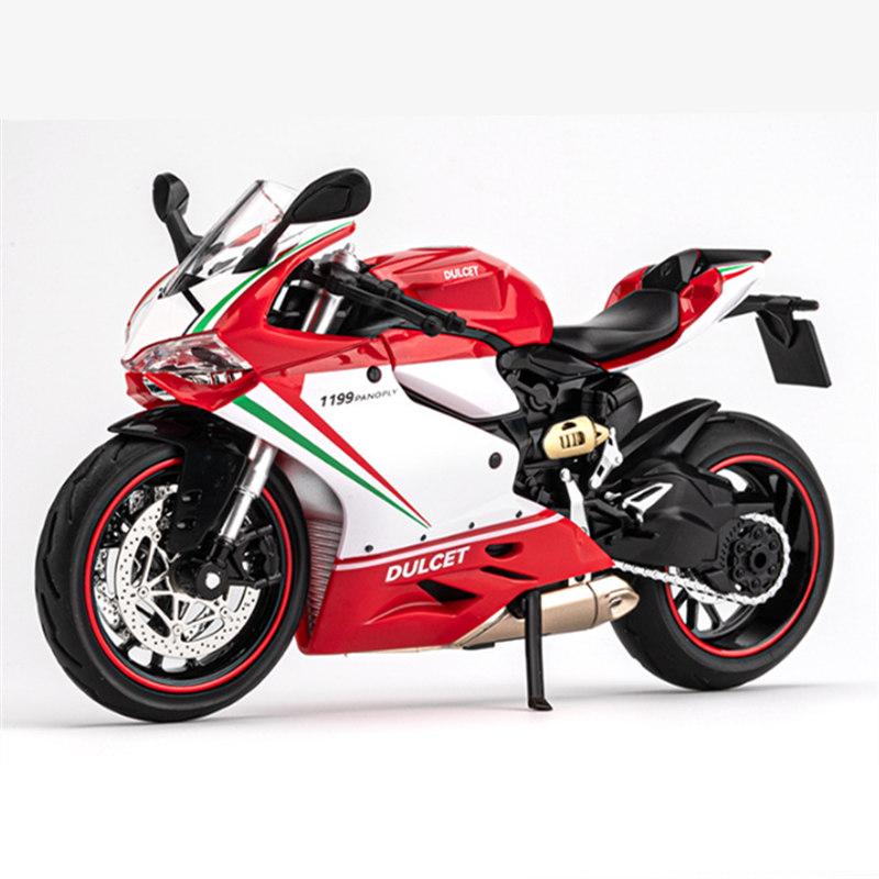 1/12 Ducati 1199 Panigale Alloy Racing Motorcycle Model Diecast Metal Toy Street Sports Motorcycle Model Sound and Light Childrens Gift