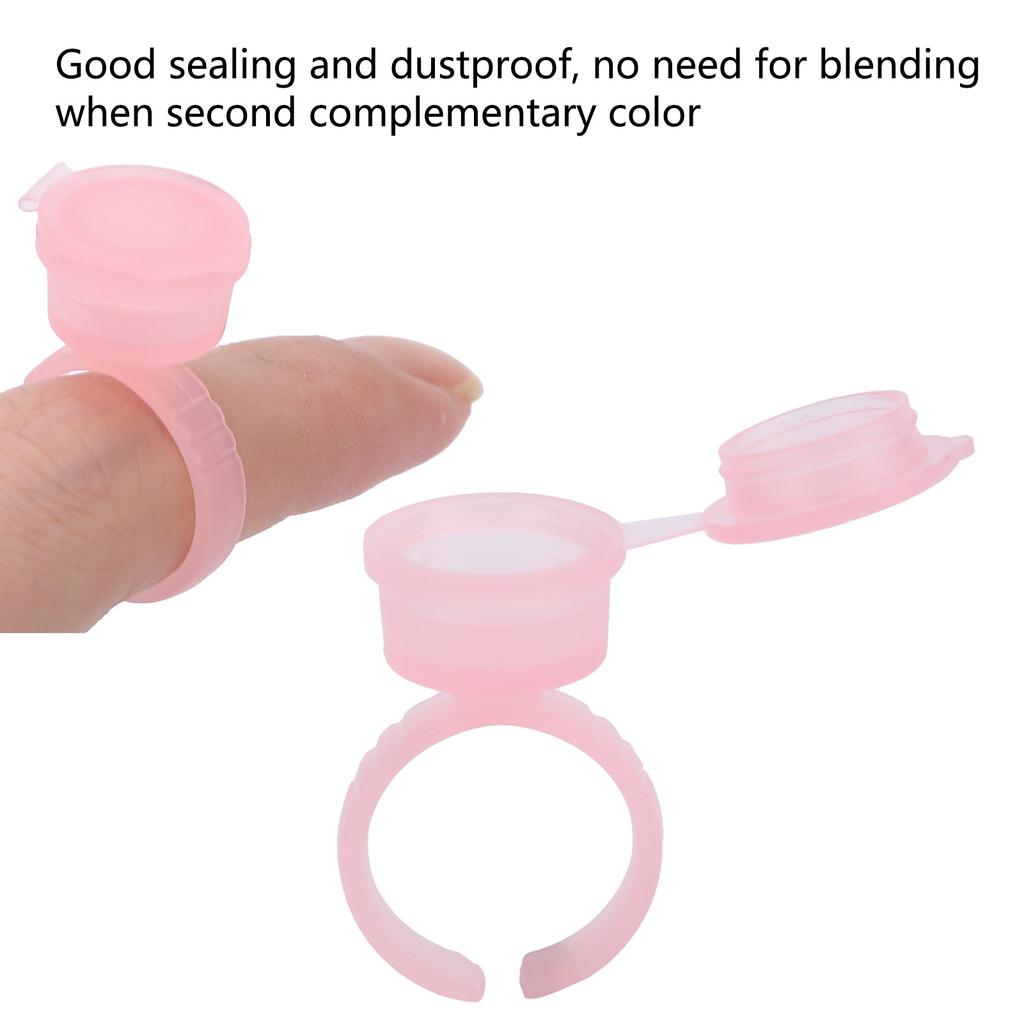 100pcs Tattoo Ink Rings Cups Pigment Holder Eyebrow Eyelash Extension Microblading Accessories
