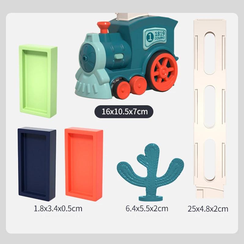 Kids Automatic Laying Domino Train Electric Car Dominoes Set Brick Blocks Kits Games Educational Toys Children Diy Toy Boys Gift