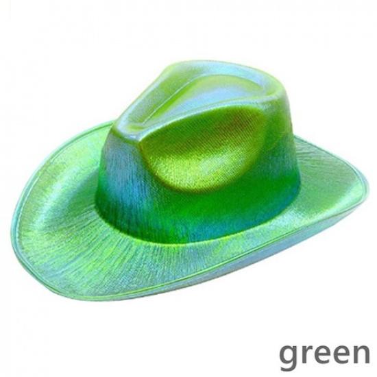 Men Women Western Cowboy Hats Retro Cowgirl Caps Laser Carnival Party Club Hat