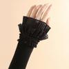 Lace Ruffles Lace Sleeves Knitted Lace Wrist Cuffs Vintage Arm Covers  for Women