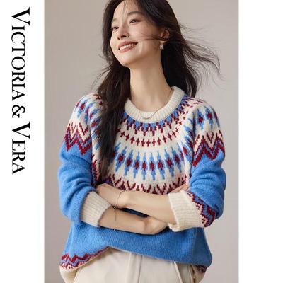 Women's Fair Isle Plush Knit Sweater