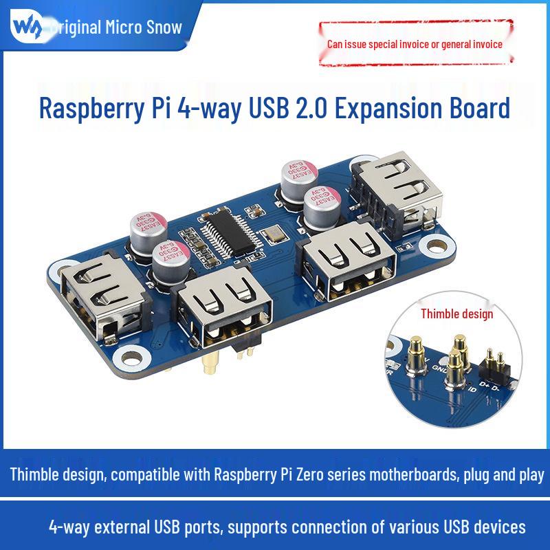 Raspberry Pi 4/Zero USB 2.0 4-Port Erweiterungsplatine mit Pin-Header-Design