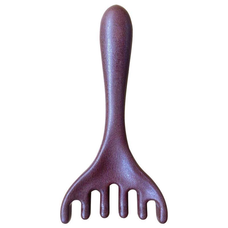 Sandelholz Geweih Massagegerät: Fünf-Klauen Kopfhaut-Therapiekamm