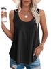 European & American Women's Summer Crew Neck Eyelet Sleeveless Tank Top T-Shirt