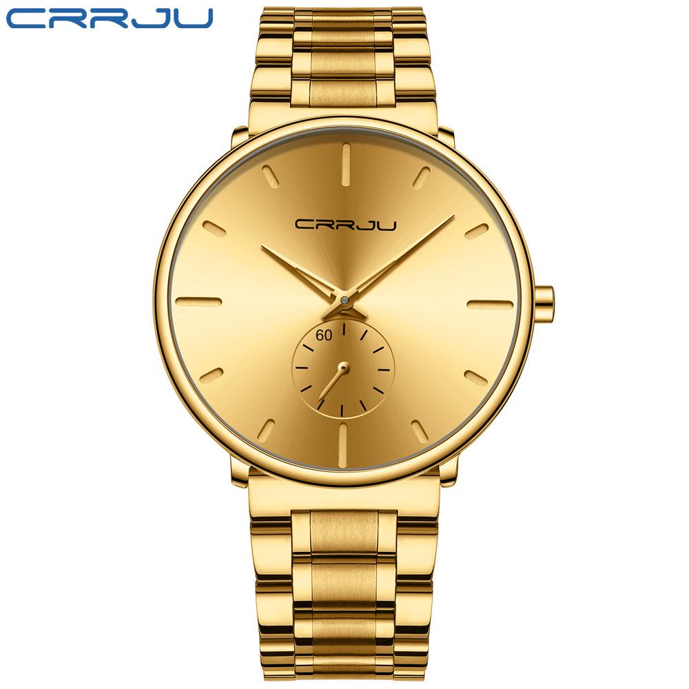 CRRJU 2150 Men's Ultra-thin Waterproof Steel Band Watch