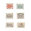 10PCS Cotton Fold-over Label Vintage Style Apparel Label Minimalist Bag Tag Wave Point Bear Cloth Label 3x2.5cm/3.7x3cm
