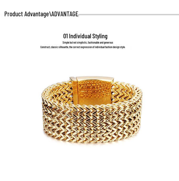 European & American Titanium Steel Men's Fish Scale Bracelet