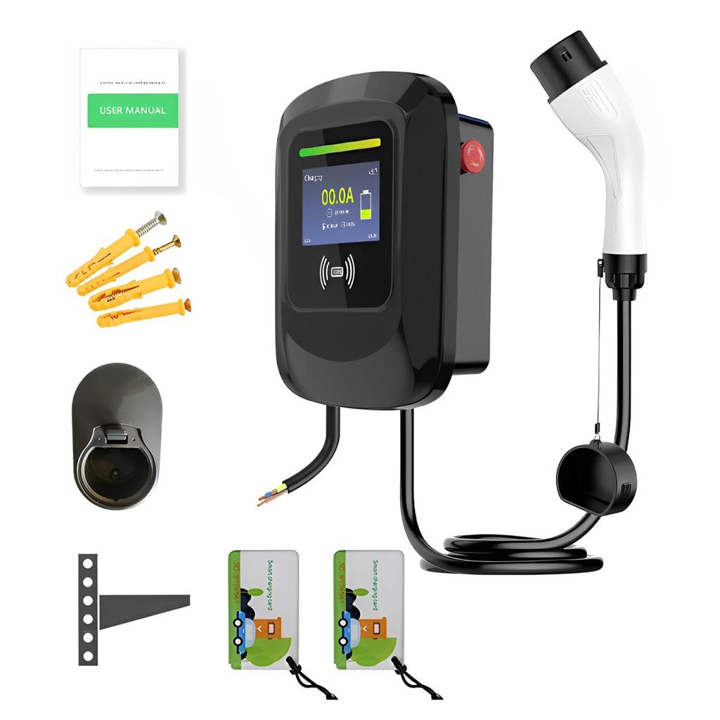 EV Charger 7KW/7.6KW 5M Adjustable Electric Vehicle Charging Station Wallbox EV Car Charger Support APP RFIC Card