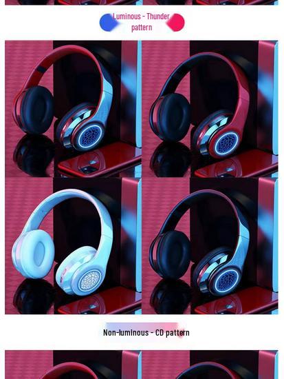 Luminous Bluetooth Head-mounted Heavy Bass Wireless Sports Gaming Headset