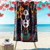 Skelett-Print Strandtuch, Großes Weiches Schnelltrocknendes Handtuch für Strand Camping Schwimmen