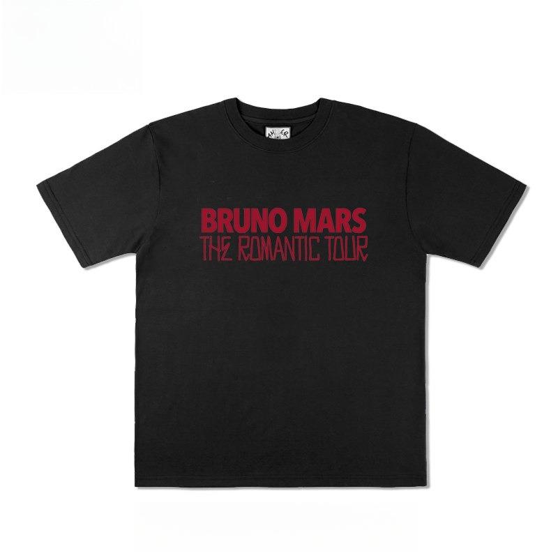 

2026 New Bruno Mars Concert The Romantic Tour Printed Tshirt Mens and Womens Shortsleeved Tshirt Mens Top 4XL