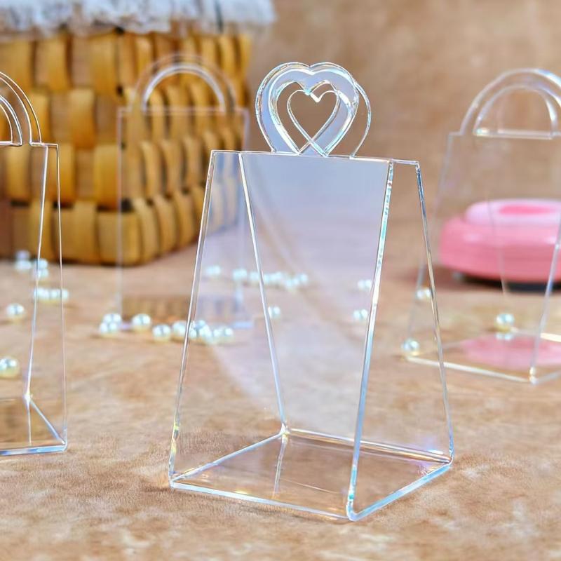 Birthday Party Transparent Decoration Wedding Handheld Box Valentine's Day Gift Box Sugar and Fruit Basket Acrylic Luxury Triangle Gift Box