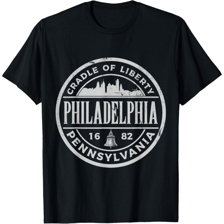 Philadelphia Pennsylvania Skyline Liberty Bell 1682 Souvenir T-Shirt XXXXXL чёрный