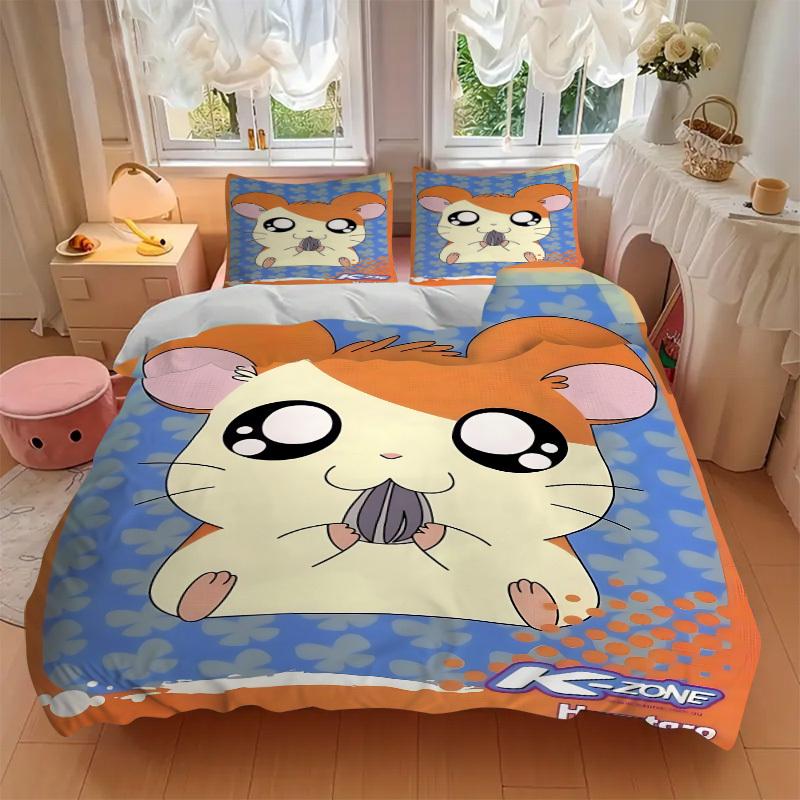 Set Copripiumino Hamtaro 3 Pezzi - Lavabile in Lavatrice, Include 1 Copripiumino e 2 Federe, Senza Imbottitura yy251022195
