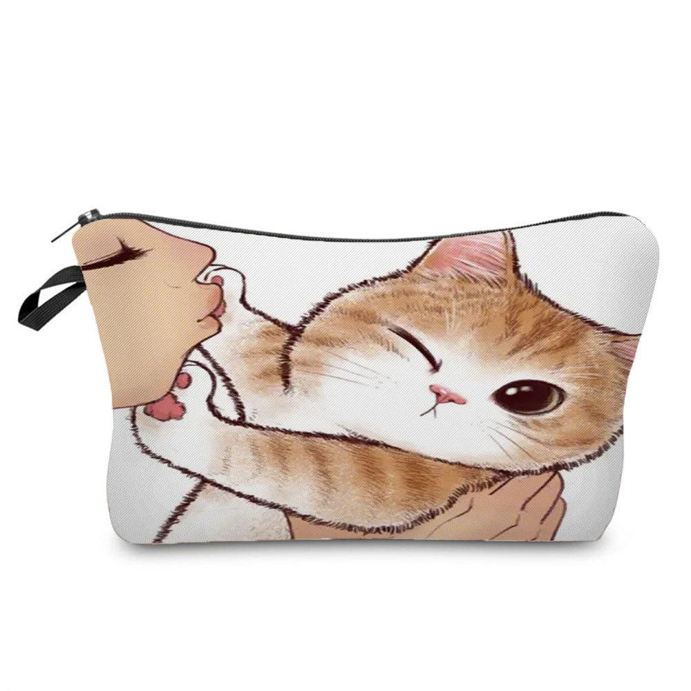 Women Cat Print Cosmetic Bag Toiletries Organize Travel Storage Case  6405