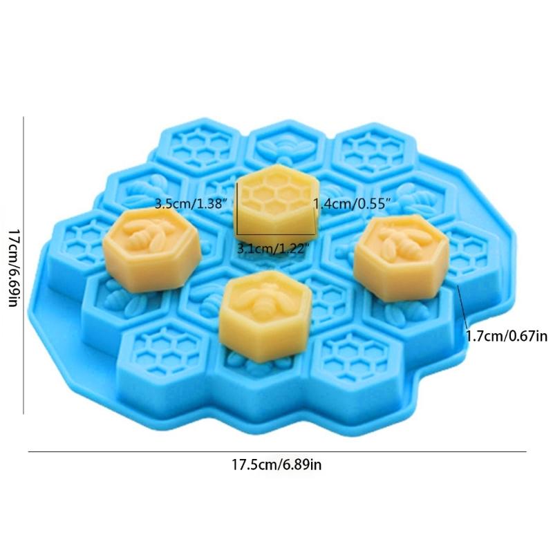 19 Holes Bee Honeycomb Shaped Fondant Moulds Cake Cupcake Decorating Tool Silicone Chocolate Mold Candy Mould Soap Molds