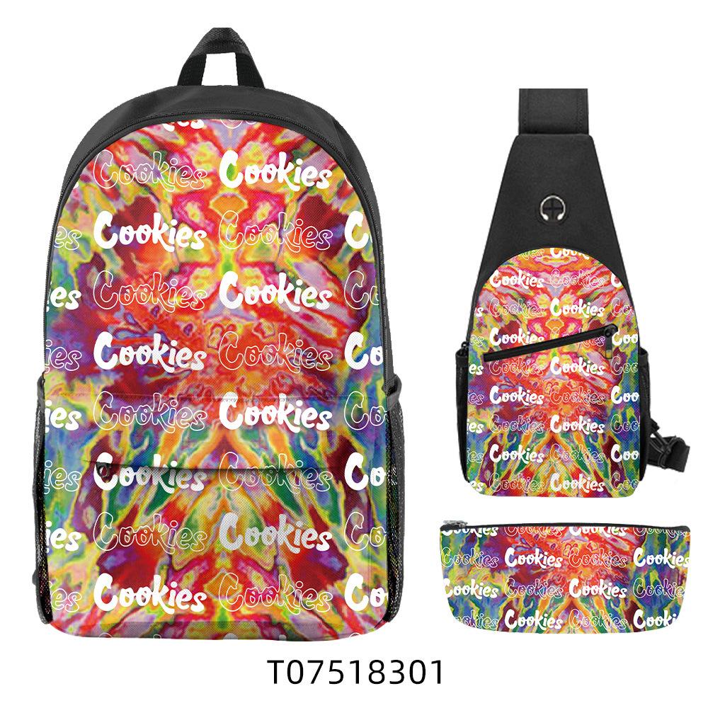 

Cook Backpack Oxford Cloth Student Schoolbag Computer Bag Shoulder Bag Satchel Pencil Case Three-Piece Set Three-piece backpack set
