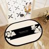 Bathroom absorbent floor mat retro oval non-slip carpet household toilet toilet thickened quick-drying toilet floor mat