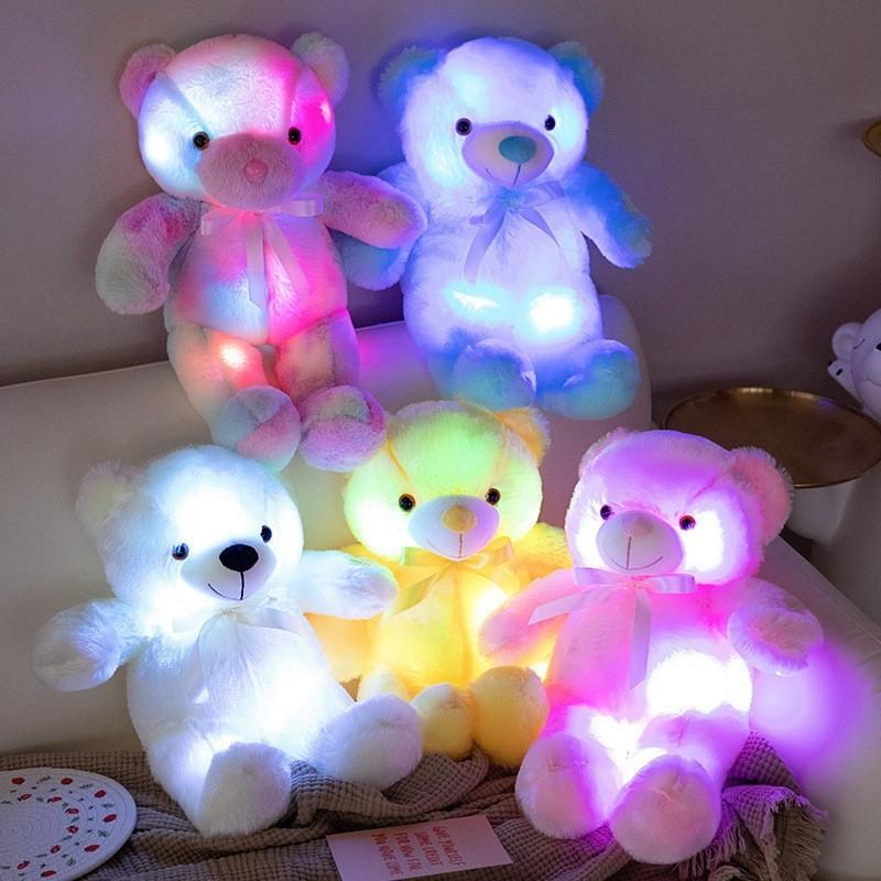 Teddy Glowing Colorful Bear Plush Toy Stuffed Animal Doll Decoration Kids Gift