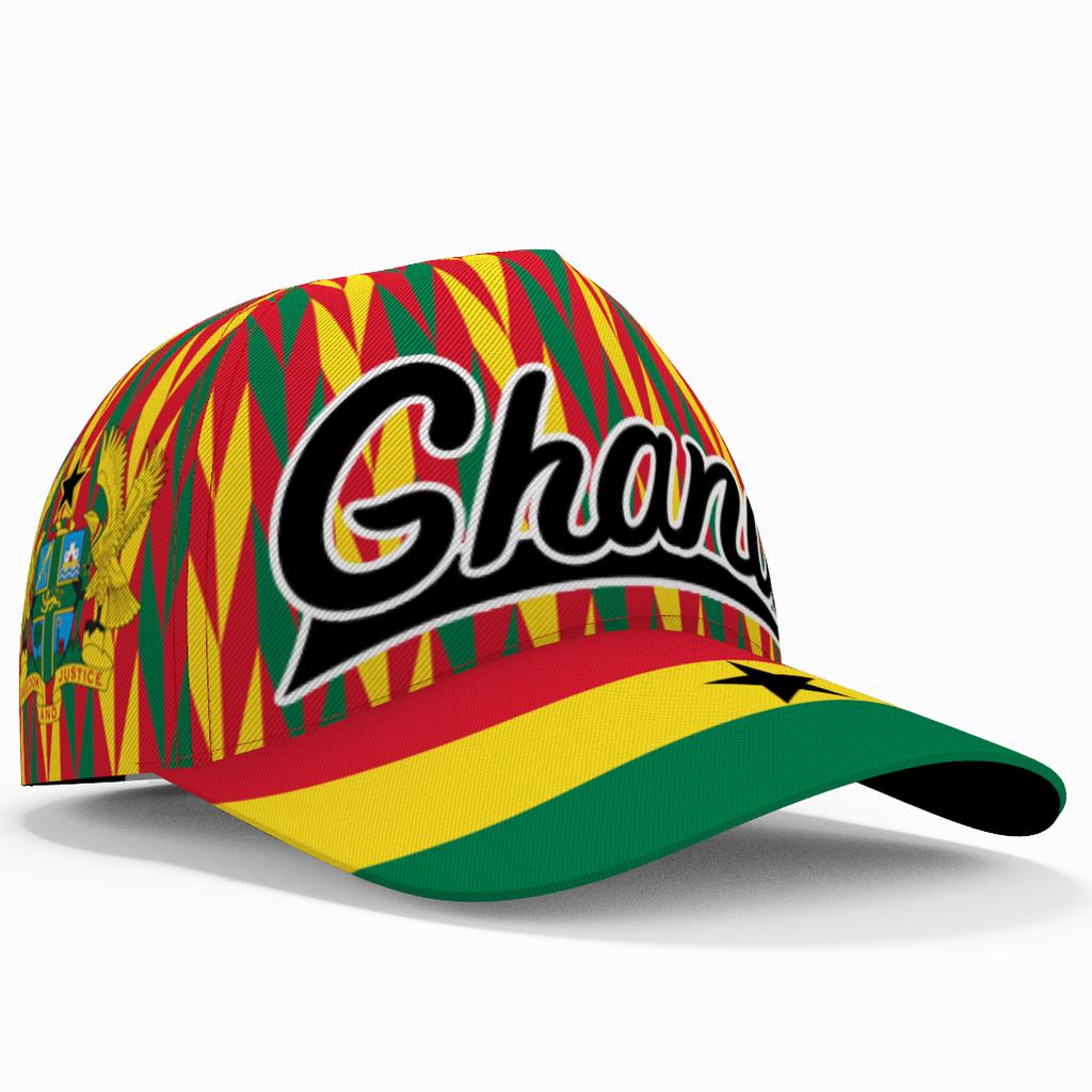 Ghana Czapka z daszkiem Darmowe na zamówienie Nazwa Drużyna Logo Meczu Gh Czapki z daszkiem Gha Kraj Podróże Republika Flaga Narodowa Ghany Nakrycie Głowy