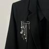 Rhinestones Pearls Brooch With Removable Alloy Chain For Pants Decoration And Fashion Accessories