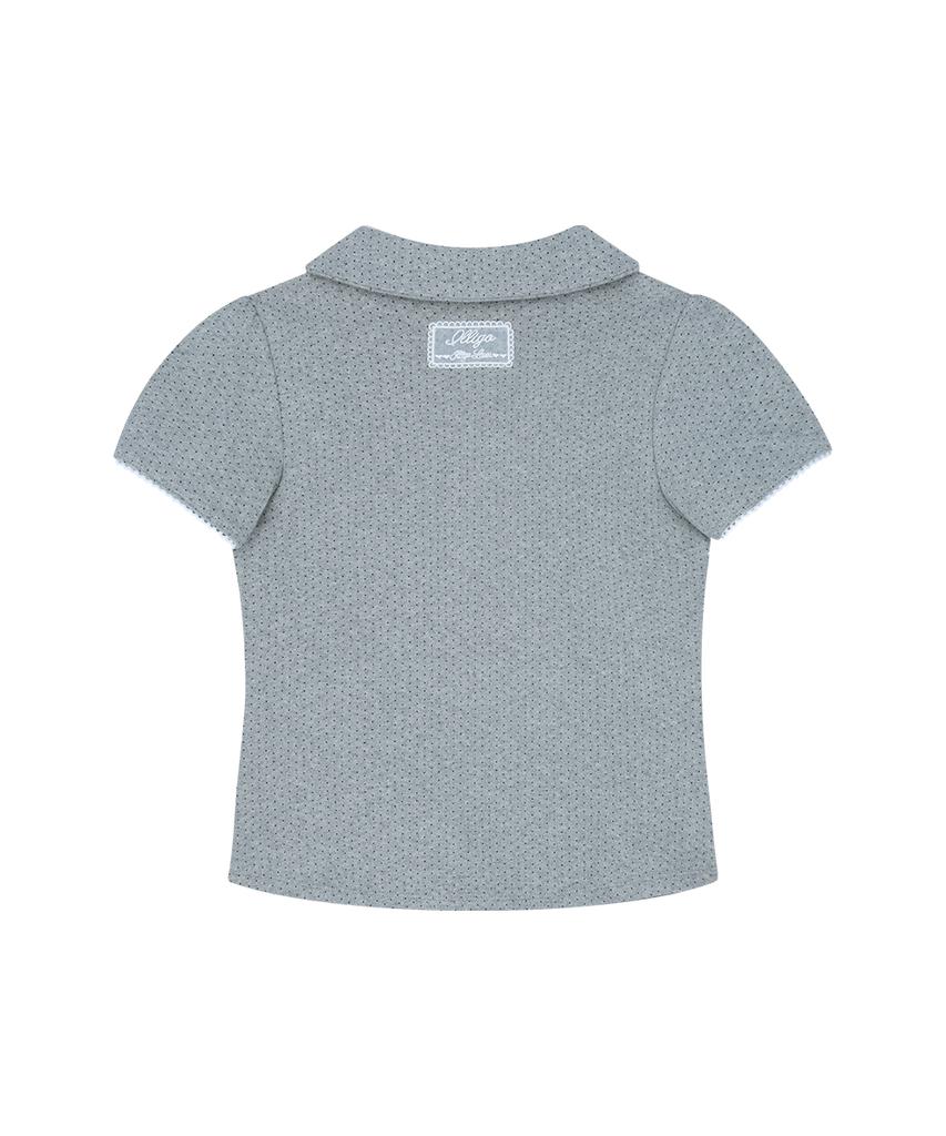 ILLIGO Dot Pintuck Collared Tee Melange