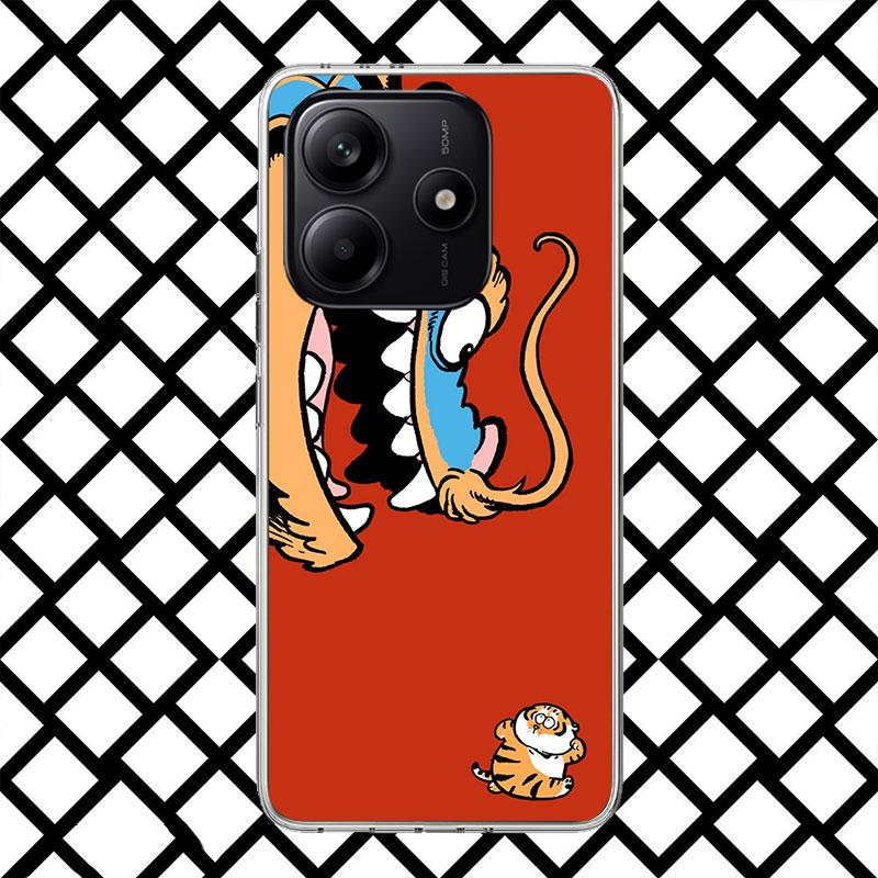 Cartoon Fat Tiger Phone Case for Xiaomi Redmi Note 15 14 14S 13 12 12S 11 Pro Plus 11E 11T 11S 10S 5G Soft Cover Fundas Redmi No