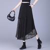 Irregular Black Lace Skirt Summer  Hollow Out Design Fashion Women Skirts