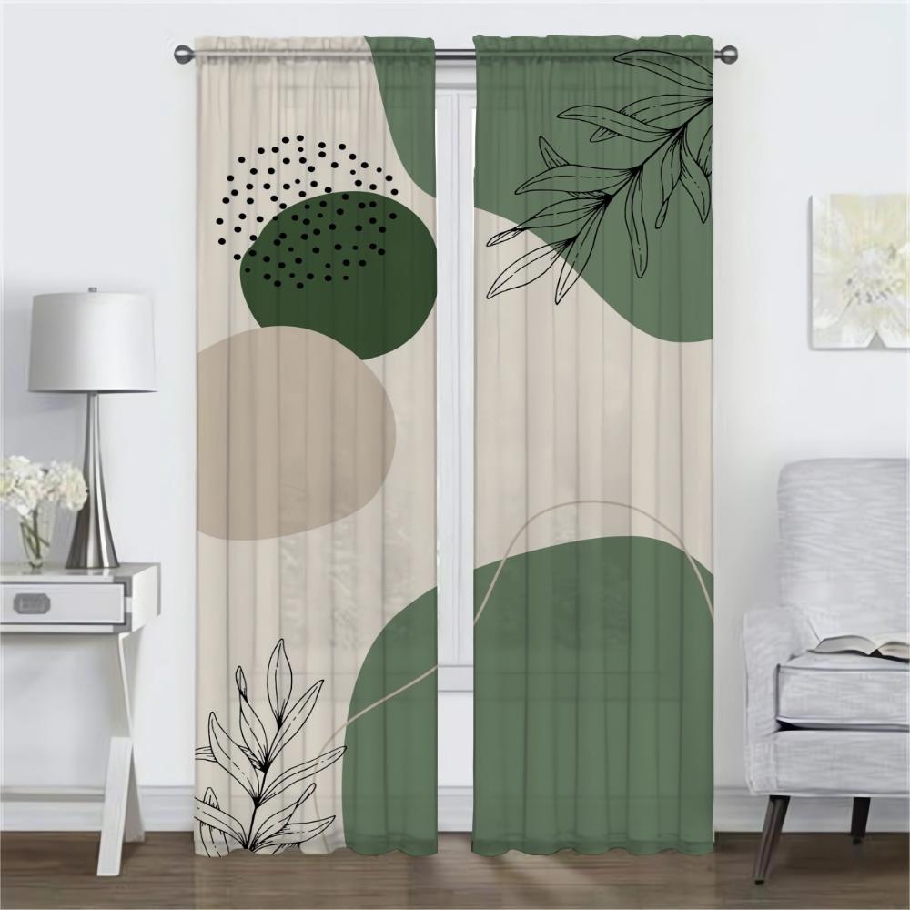 Concise Style Plants Curtains for Living Room Curtain for Room 2 Panel Shades Partition Home Interior Curtains Kitchen Blackout