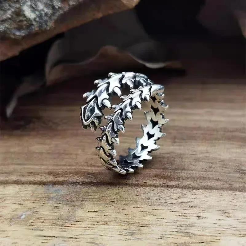 New Arrival Silver Dragon Head Ring for Men Women Personality Opening Adjustable Stainless Steel Finger Jewelry Accessory