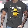 Summer men's 100% pure cotton casual loose oversized cool girl cartoon printed comfortable round neck short sleeved T-shirt top