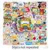 50Pcs/Set Back To School Stickers DIY Fashion Waterproof Doodle Decals Stickers