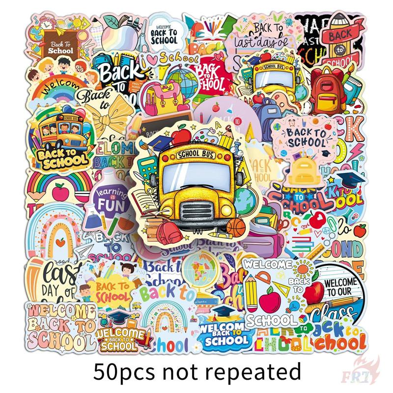 50Pcs/Set Back To School Stickers DIY Fashion Waterproof Doodle Decals Stickers