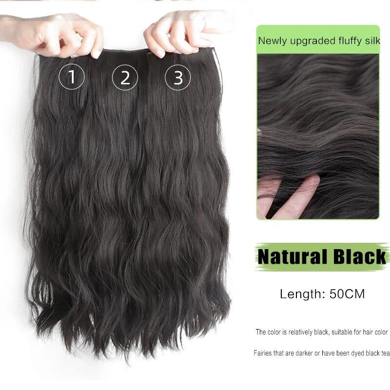 FOR Wig Women's Long Hair Three Piece Extension Long Curly Hair Increase Volume Fluffy Invisible Traceless Pad Hair Wig Pieces