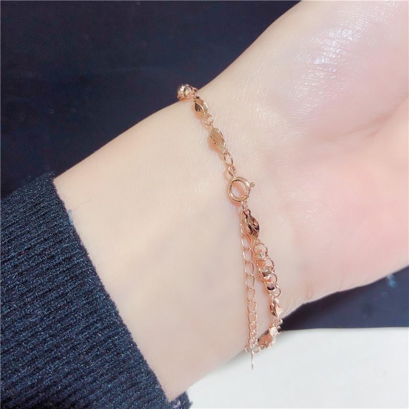 585 Purple Gold Simple, Elegant And Exquisite Temperament Rose Gold-Plated Color Gold Women'S Bead Bracelet